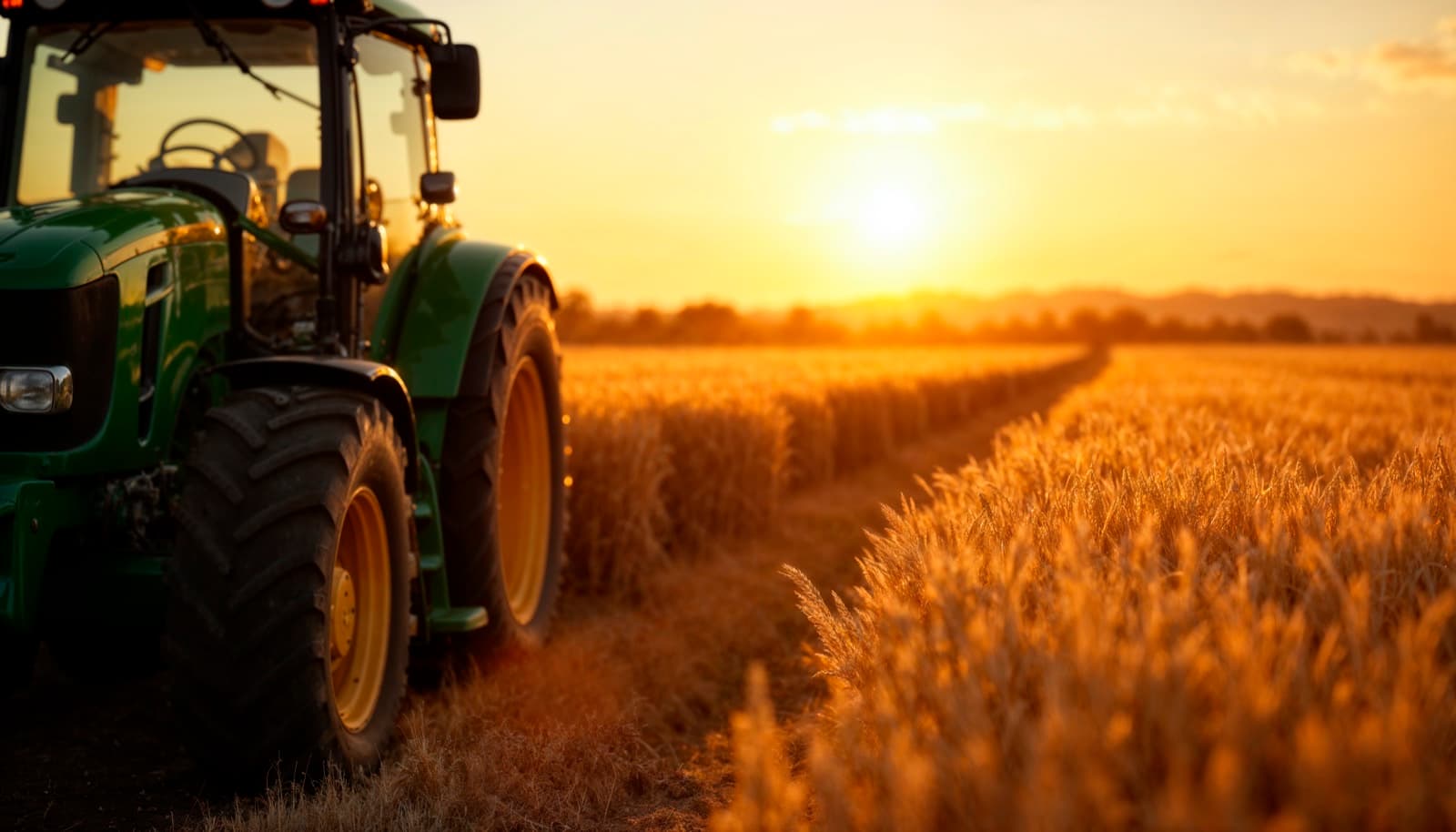 GPS-tracked tractor in a field